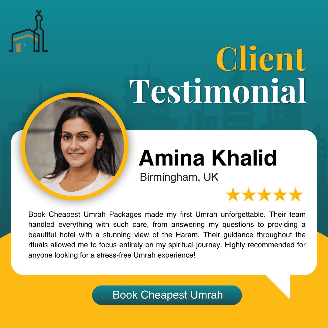 Book cheapest Umrah Client Testimonial Instagram Post